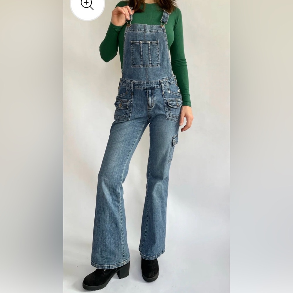 GARAGE Early 2000s Blue Denim Long  Overalls - Size Small